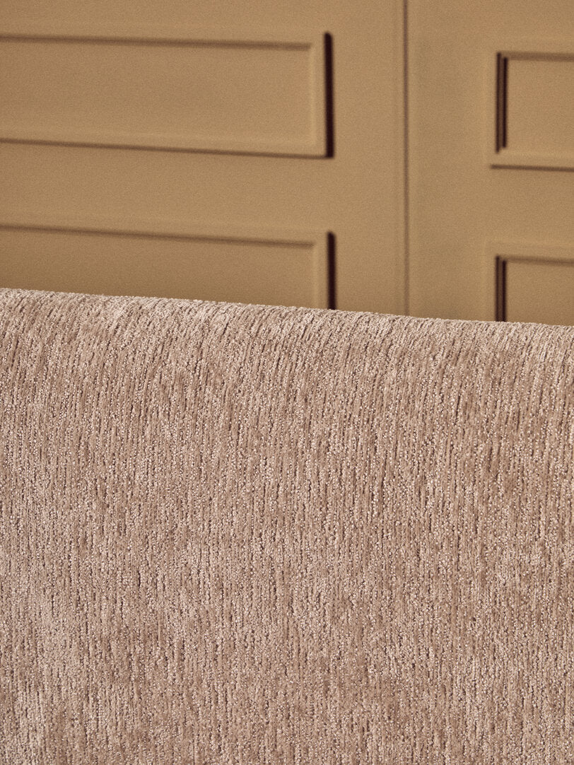 Delray Deep Stone Chenille Curved Three Seater Sofa