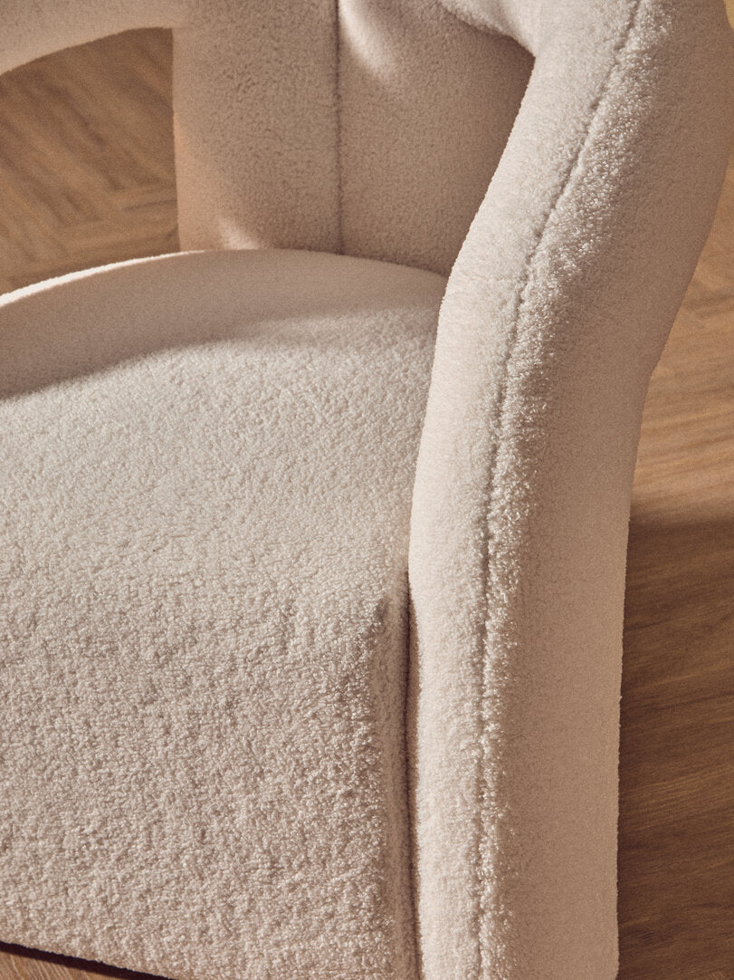 Davina Ivory Boucle Statement Chair