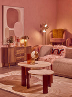 Delray Deep Stone Chenille Curved Three Seater Sofa