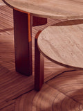 Palermo Round Travertine Top Small Coffee Table