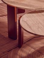 Palermo Round Travertine Top Small Coffee Table