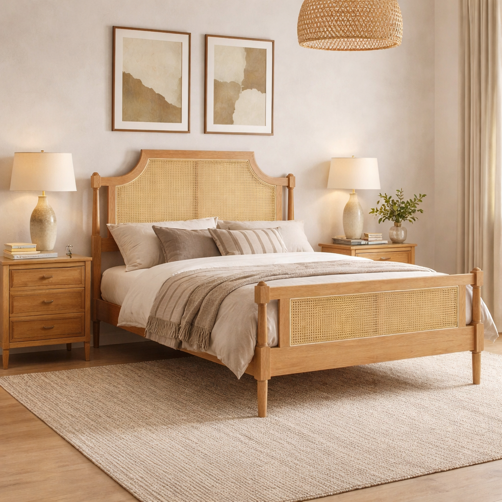 Geneva Double Rattan Bed