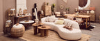 Walsa Natural Mango Wood Column Detail Coffee Table