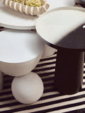 Walsa Whitewash Mango Wood Ball Detail Side Table