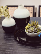 Perdoba Mango Wood Oval Dining Table in Black Finish