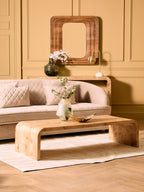 Mota Burl Wood Design Curved Coffee Table