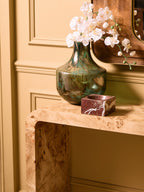Mota Burl Wood Design Curved Console Table