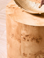 Mota Burl Wood Design Round Side Table