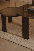 Palermo Round Black Marble Top Small Coffee Table