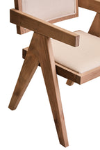 Cebu Ivory Fabric and Grey Wash Beech Wood Dining Chair
