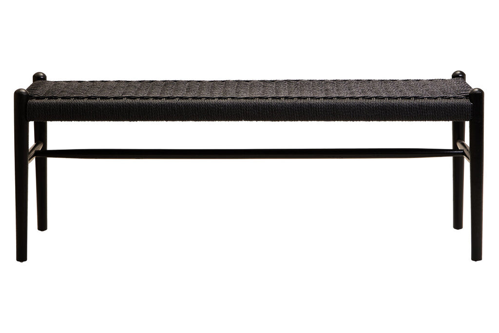 Cebu Black Rope and Elm Wood Bench