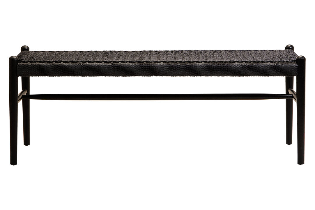 Cebu Black Rope and Elm Wood Bench