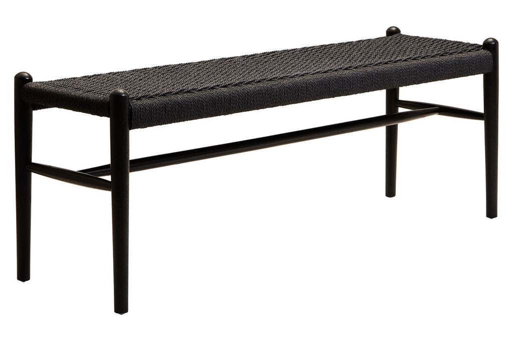 Cebu Black Rope and Elm Wood Bench