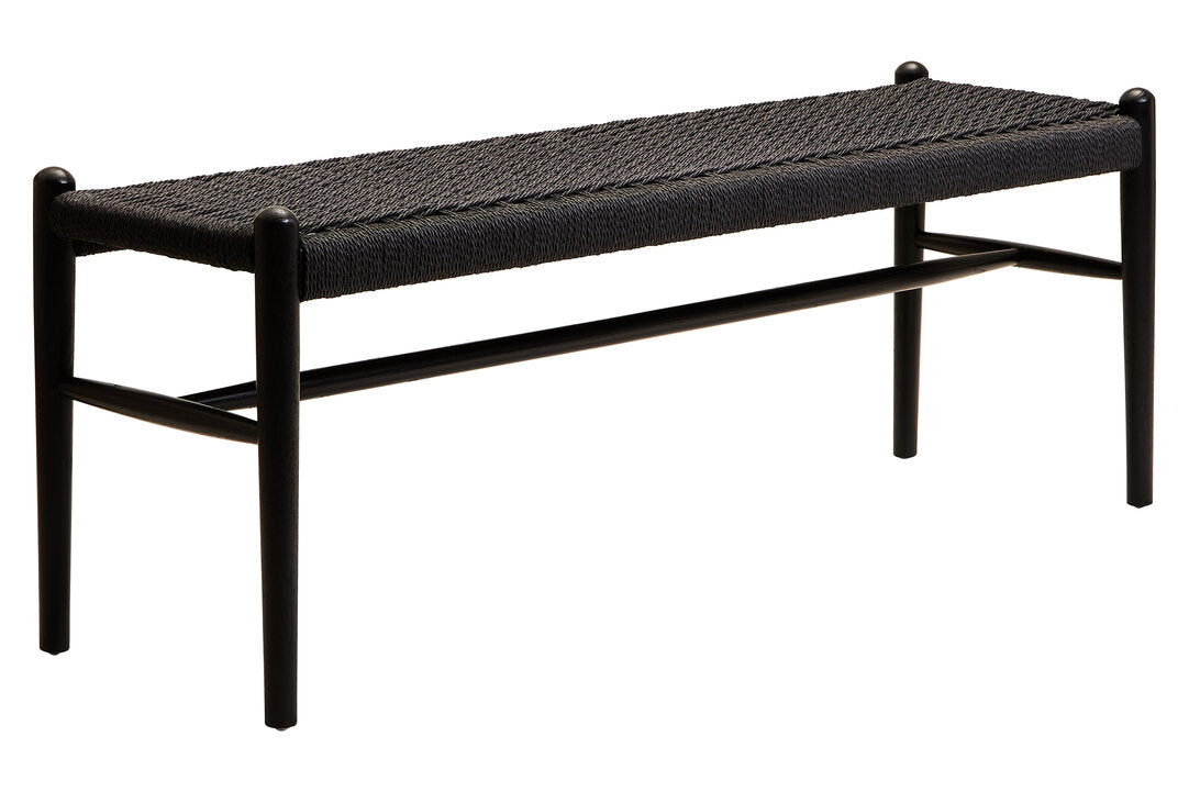 Cebu Black Rope and Elm Wood Bench