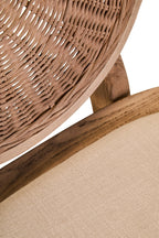 Cebu Beige Fabric and White Wash Elm Wood Dining Chair