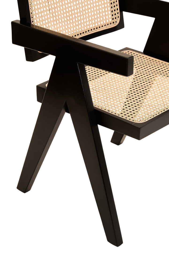 Cebu Natural Cane and Black Beech Wood Dining Chair