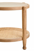 Cebu Natural Cane and Grey Wash Elm Wood Side Table