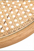 Cebu Natural Cane and Grey Wash Elm Wood Side Table