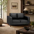 Sofa In A Box 2 Seater Black Faux Leather