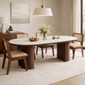 Mateo Dining Table Walnut & White Sintered Stone