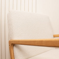 Cream Boucle Chair (Curved Arms)