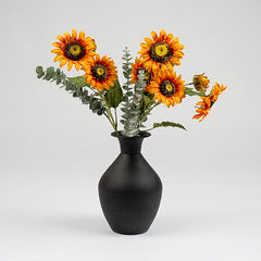 Sunflower Bouquet In 30.5Cm Collared Black Vase
