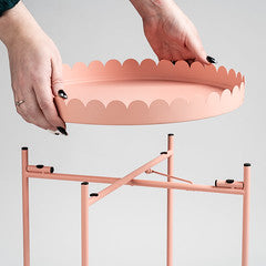 Pink Round Scallop Table
