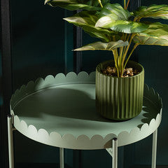 Green Round Scallop Table