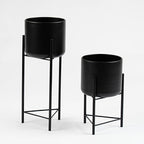 Set Of 2 Black Planters