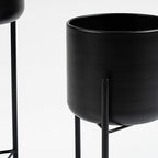 Set Of 2 Black Planters