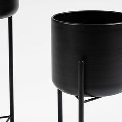 Set Of 2 Black Planters