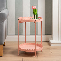 Pink Round Scallop Table