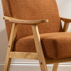 Caramel Boucle Chair (Flat Arms)