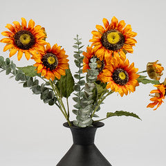 Sunflower Bouquet In 30.5Cm Collared Black Vase