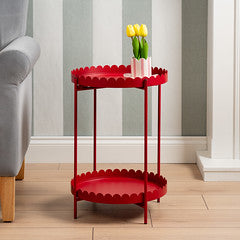 Red Round Scallop Table