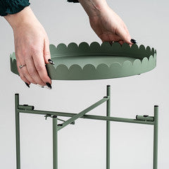 Green Round Scallop Table