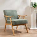 Light Green Boucle Chair (Flat Arms)