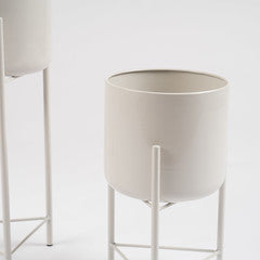 Set Of 2 Light Beige Planters