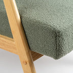 Light Green Boucle Chair (Flat Arms)