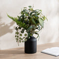 58Cm Mixed Leaves Bouquet In 23.5Cm Black Vase