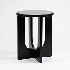 Black Round Side Table