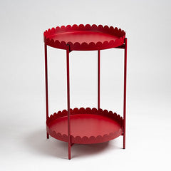 Red Round Scallop Table