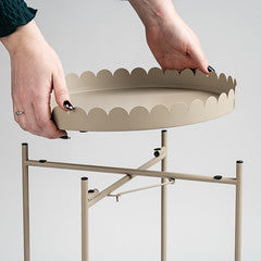 Greige Round Scallop Table