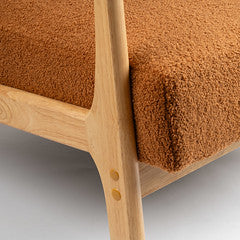 Caramel Boucle Chair (Curved Arms)