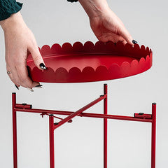 Red Round Scallop Table