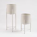 Set Of 2 Light Beige Planters