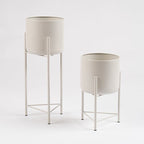 Set Of 2 Light Beige Planters