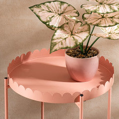 Pink Round Scallop Table
