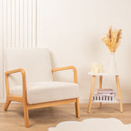 Cream Boucle Chair (Curved Arms)