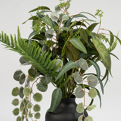 58Cm Mixed Leaves Bouquet In 23.5Cm Black Vase